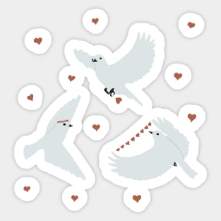 Doves and Hearts Sticker